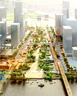An artist’s impression of the central square at Thu Thiem New Urban Area (Photo: SGGP)